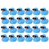 6/12/24/36Pc Mini Rubber Ducks Blue With Sunglasses Sets Duck Toys Squeaky Rubber Ducks Cute Float  Duckies For Birthday Party