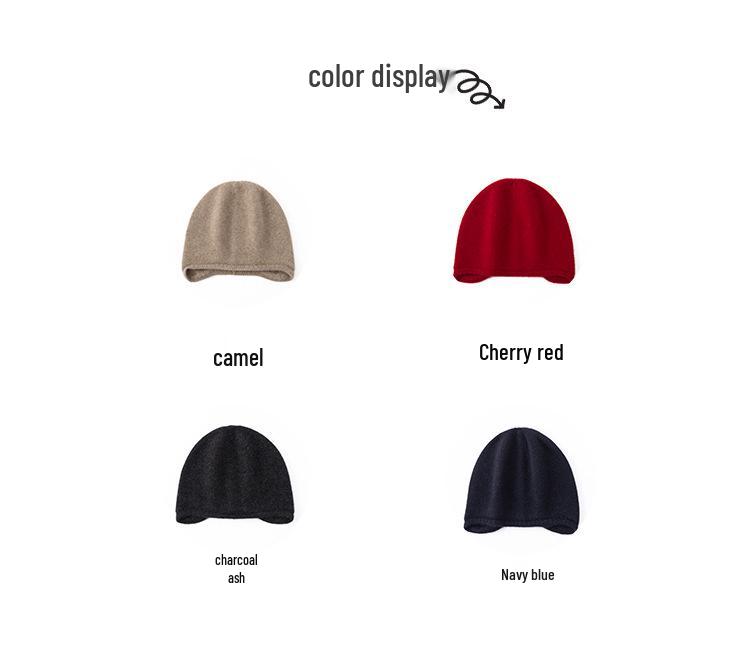 Women's 100% Pure Cashmere Knit Hat - Warm, Versatile, New Autumn/Winter Style