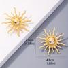 1 Pair Of Sun Earrings, Alloy Vintage Sun Ear Jewelry Decor For Daily Wear Dating, Gift For Women