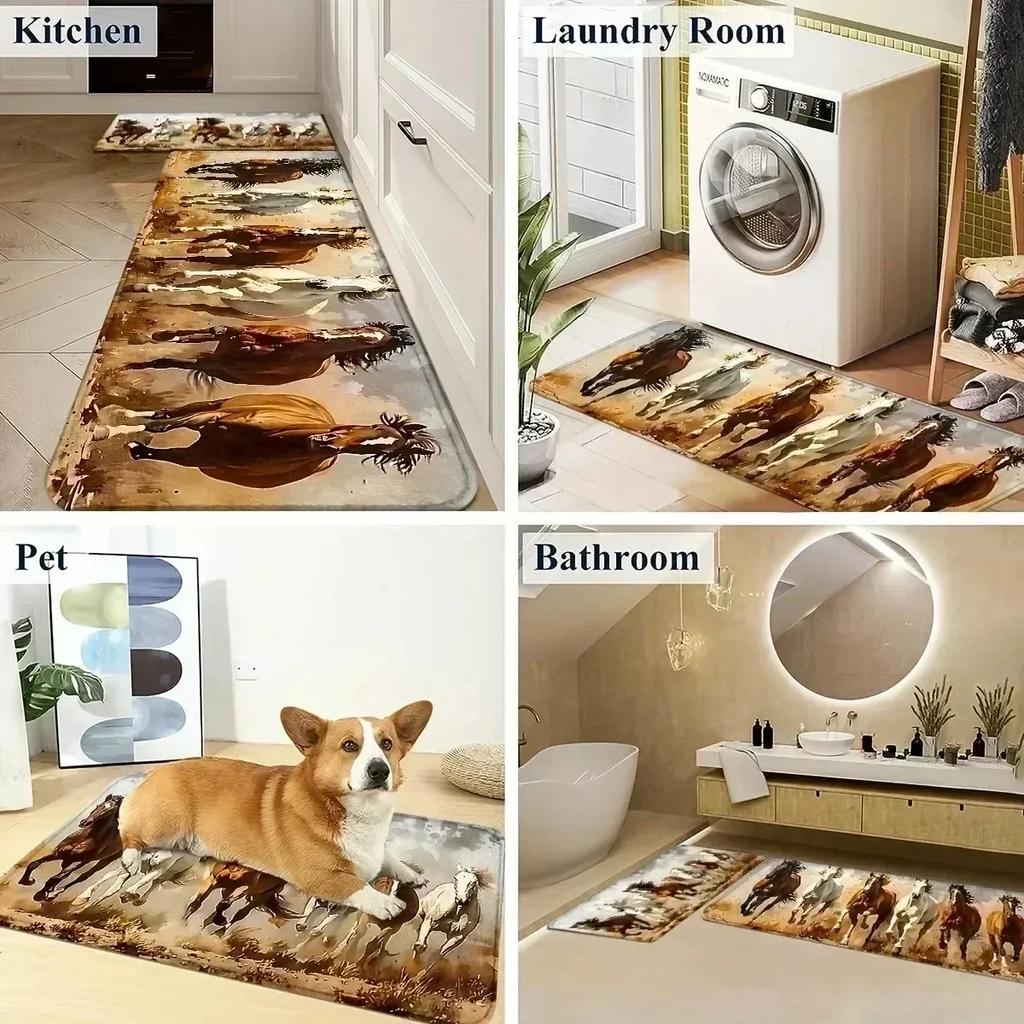 1 STK Blumen Willkommen Muster Fußmatten Küchenteppiche Rutschfest Pop Design Badezimmerteppiche Badematte Teppich für Zuhause Spüle Wäsche Dekor