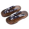 LONTG Yukata Geta Burnt Paulownia Wood with Summer Sandals for Girls and Japanese Pattern Slippers with Thick Comfortable and Comfortable for Everyday