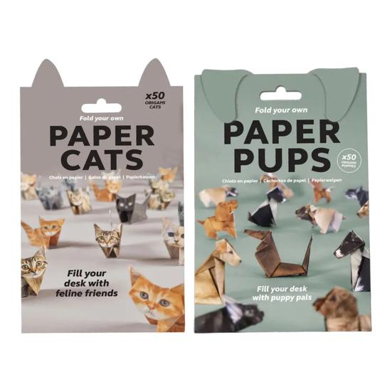DIY Paper Animals Origami Paper To Fold Cute Cat Dog Dinosaur Figures Fun Origami Craft Set for Adults Kids Gift Desk Decoration