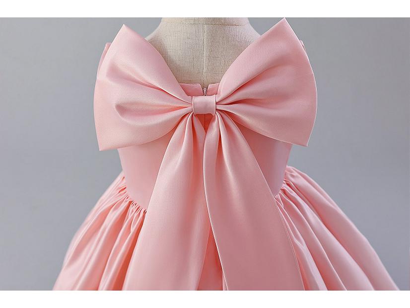 European & American Baby Girl's Satin Birthday & Flower Girl Dress with Big Bow