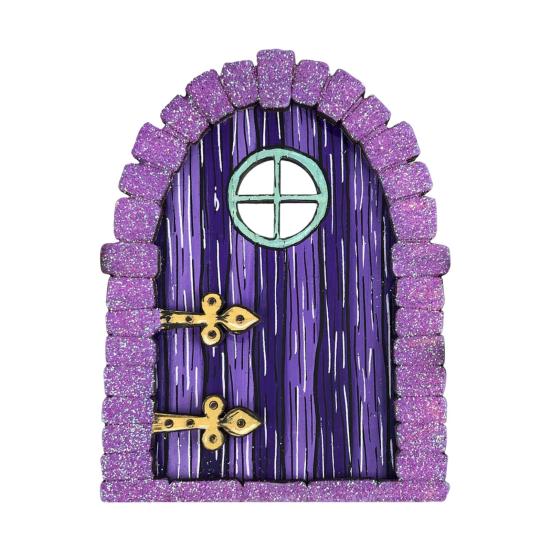 Garden Tree Fairy Door Decoration Outdoor Miniature Wooden Elf Door Ornament Fairytale World Tiny House Door Figurine Statue Sculpture Fairy