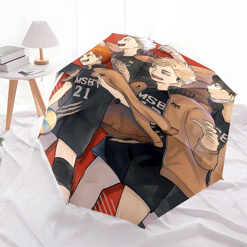 

1pc Haikyuu!! Automatic Opening Umbrella Portable 3-Fold Design with Iron Frame Outdoor Perfect Gift for Fans, Travelers, Daily Use.M078