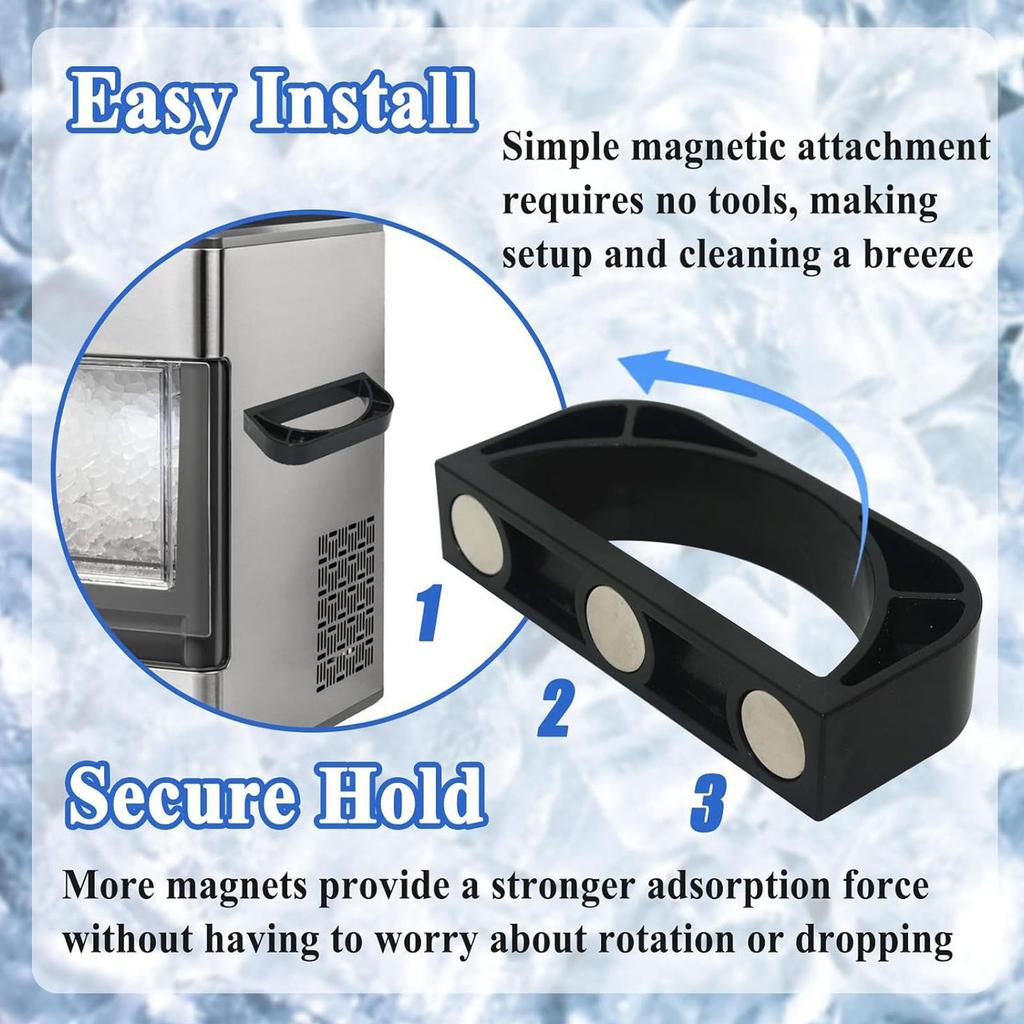 Strong Magnetic Ice Scoops Holder with Adhesive Strips Quick Installation Stand for Ice Makers Commercial and Home Use