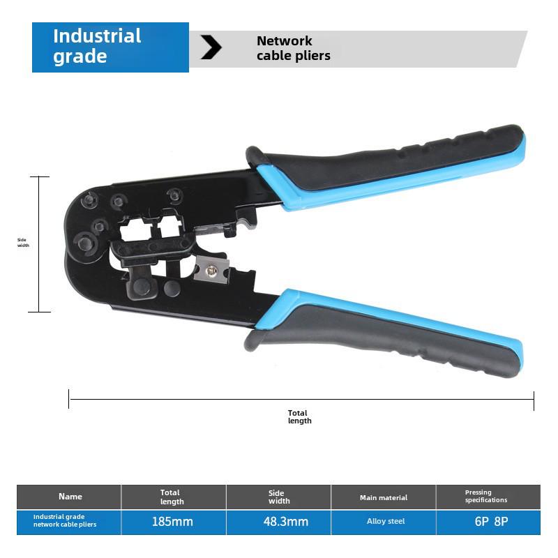 6P/8P Multi-Function Network Pliers: Crimping, Cutting, Stripping for Network & Telephone Cables