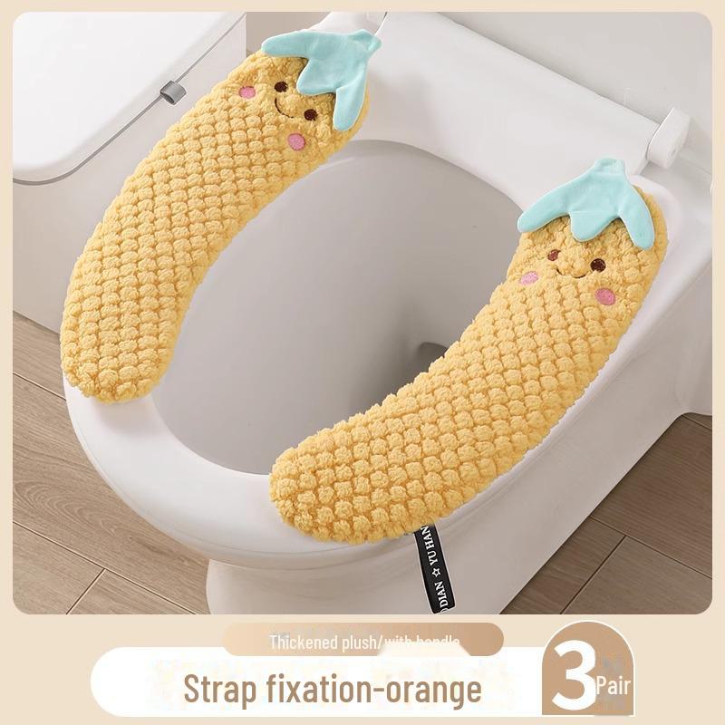 Universal Waterproof Plush Toilet Seat Cushion for All Seasons - Thickened Winter Design