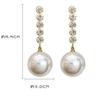Vintage Temperament Sparkly Rhinestone Tassels Pearl Dangle Earrings for Women Bride Wedding Fashion Designer Earrings Jewelry