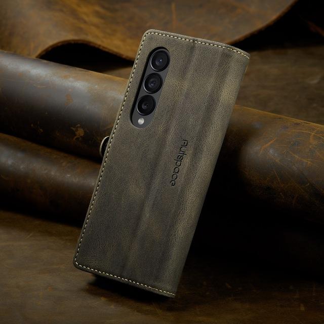Støtsikkert helkropps skinnveske for Samsung Galaxy Z Fold 4 Fold5 Fold4 Fold 5 5g Zfold4 Zfold5 Kortholder Mobiltelefondeksel