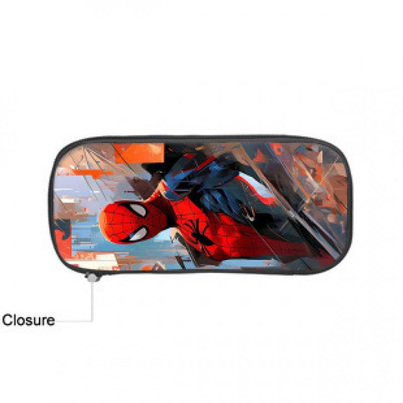 Spider Man Student Pencil Case With Large Capacity Nylon Material For School Supplies