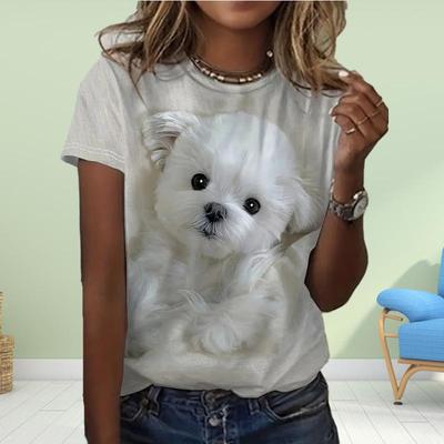 Fashion WomeAnimal Prints Print T Shirt Funny Casual O-neck Short Sleeves T-shirt Summer Female Tee Shirt