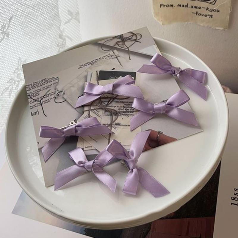 20Pcs Ribbon Bow Hair Slides Y2k Style Bangs Hairclip Vintage Bowknot Hair Accessory Versatile Hairpin Jewelry for Women