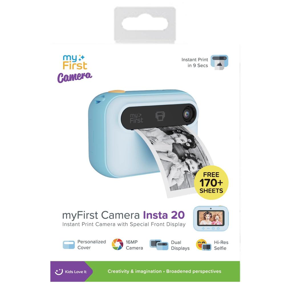 MyFirst Camera Insta 20 Sofortbild-Digitalkamera mit 16 MP 1080P Selfie Unbegrenzt und Micro SD Geburtstagsgeschenk für Kinder Alter - Fotos, Objektiv, Abzüge,