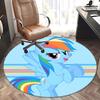 Rainbow Dash, My Little Pony Stuhlmatte Runde Teppichboden Büroteppich, Maschinenwaschbar, Rutschfest, Geeignet für Wohnzimmer, Schlafzimmer
