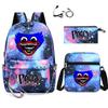 Großer bedruckter Canvas-Rucksack für Teenager, Schule, Outdoor, Laptop-Nutzung, Leicht, Mit gepolsterten Schultergurten