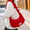 Rote Tasche Damen Sommer Satin Nylon Tasche Mode Plissierte Wolken Tasche Große Kapazität Knödel Tasche Umhängetasche