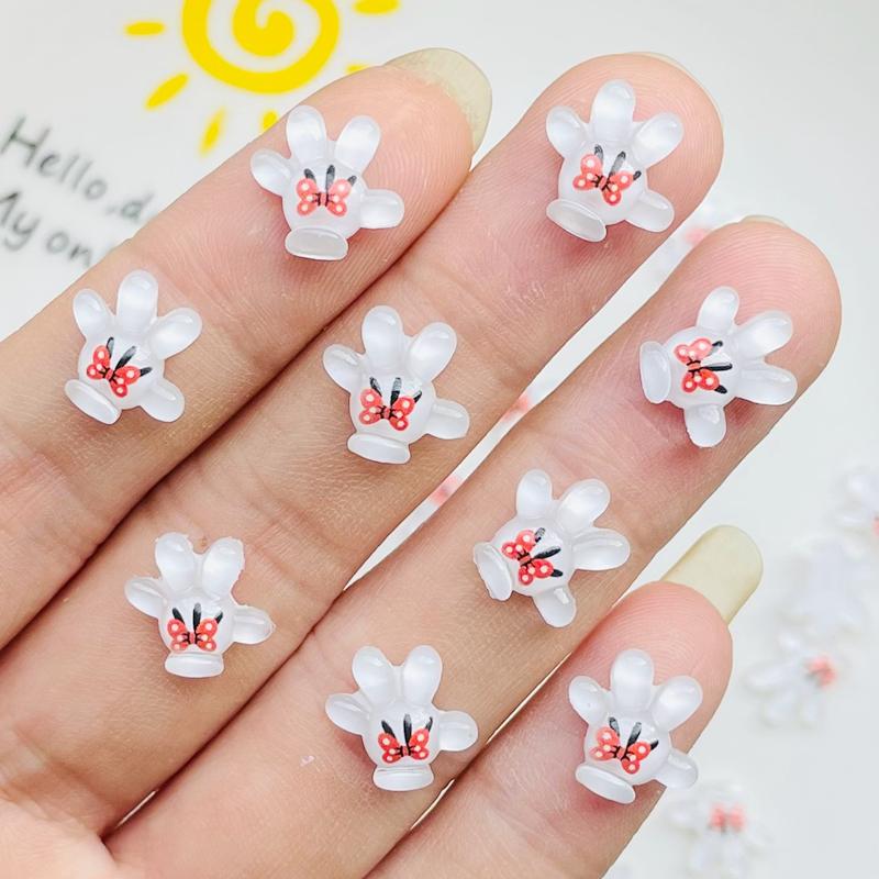 

50 Pcs Cute Mini Cartoon Animal Palms Resin Figurine Crafts Cabochon Ornament Jewelry Manicure Hairpin Making Accessories A46
