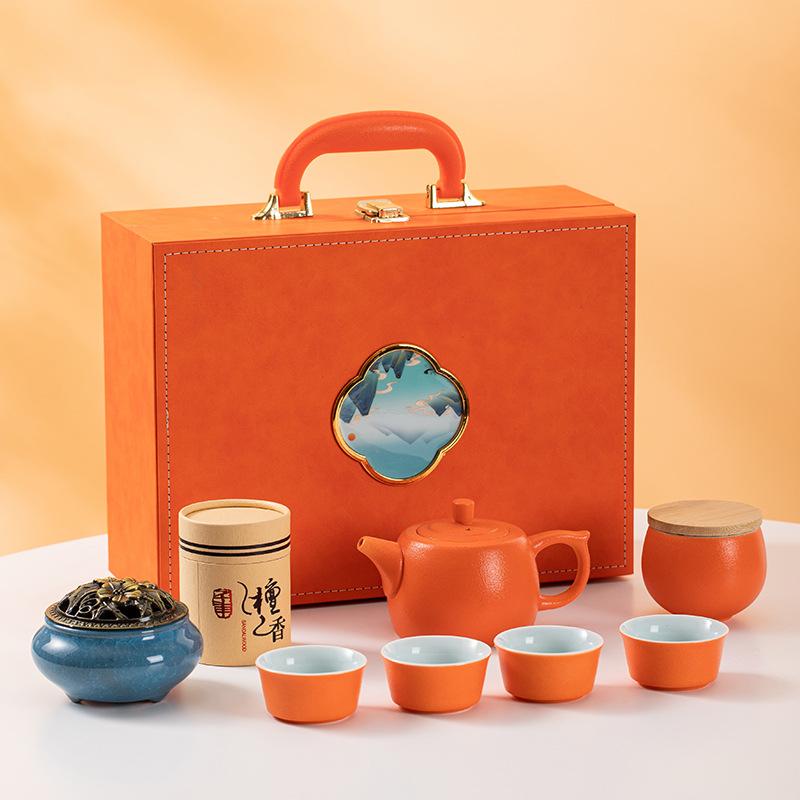 Souvenir Gift High-end Gift Box Ceramic Kung Fu Tea Set Business Company Event Gift