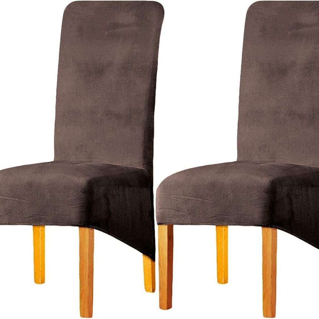 Samt Elastischer Größerer Stuhlbezug Universal Silberfuchs Samt Stuhlbezug Zuhause Bankett Esszimmerstuhlbezug