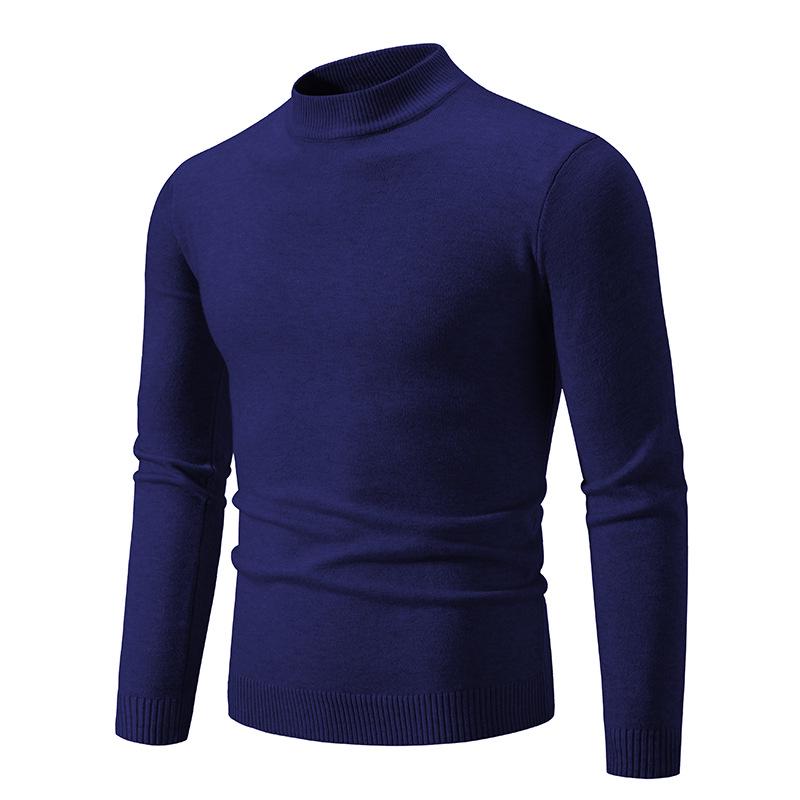 2024 Men's Large Slim Knit Half Turtleneck Sweaters for Autumn & Winter