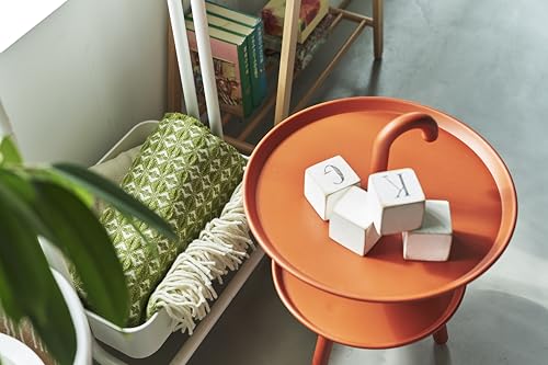 AZUMAYA Kuka Side Table, PT-88OR, 42cm Wide, Orange, 42cm Deep X 55cm High
