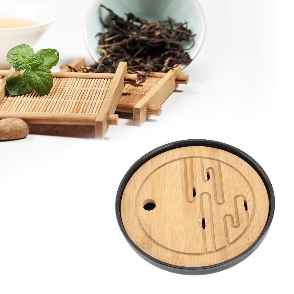 Round Shape Round Tea Tray Black Color Kungfu Tea Tray Chinese Style Tea Tray  Tea Accessories S