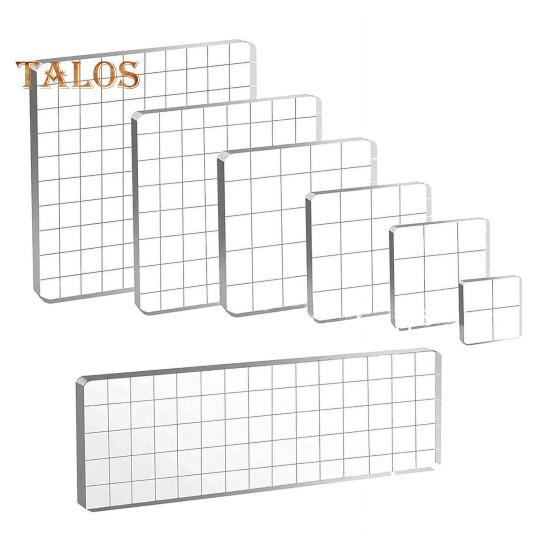 

Набор акриловых штамповочных блоков, прозрачные штамповочные блоки с сеткой, штамповочные блоки для скрапбукинга, поделки своими руками, изготовление открыток 7pcs