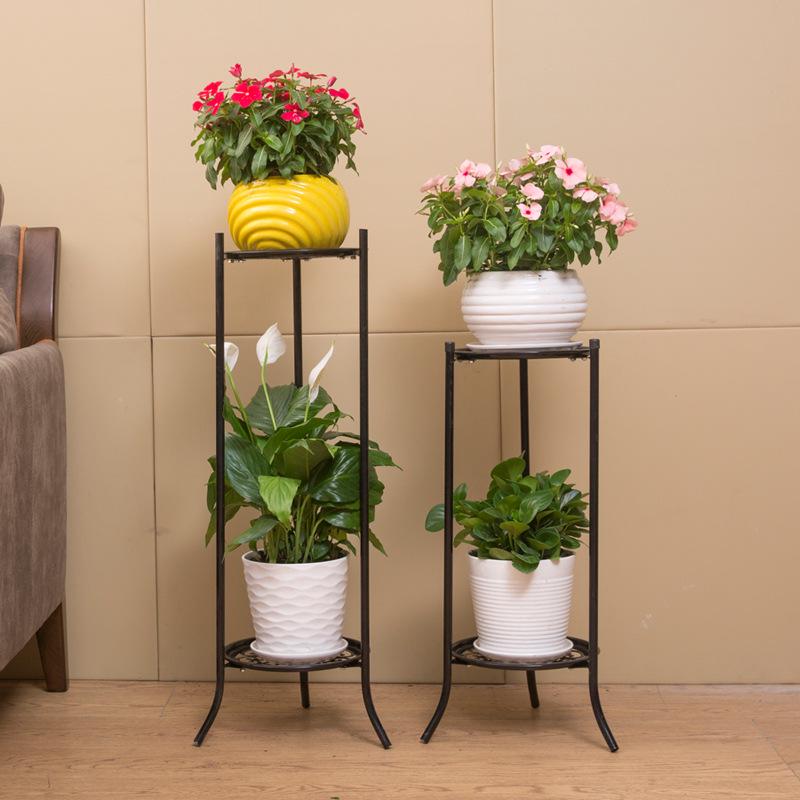 European-Style Multi-Layer Iron Flower Stand for Indoor and Balcony Use