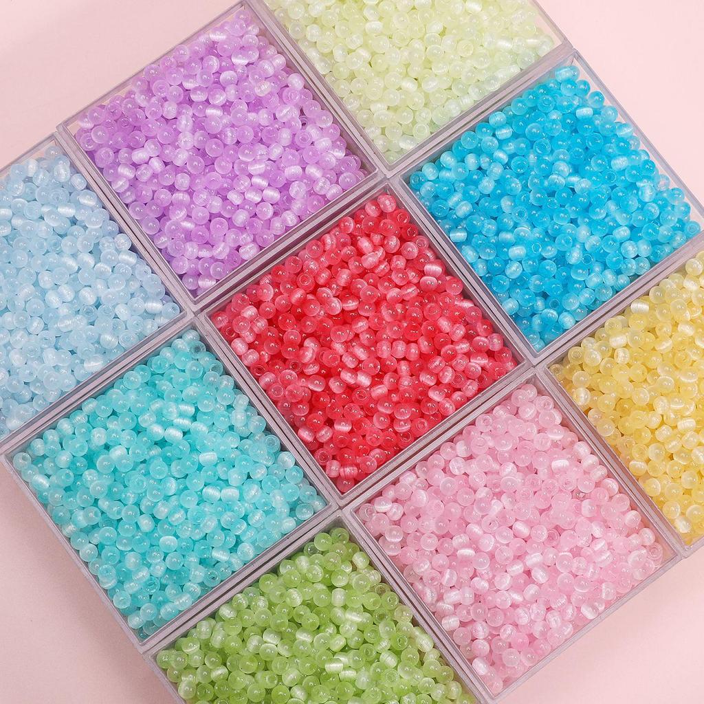4mm High-Quality Glass Cat's Eye Seed Beads for Handmade DIY Jewelry and Accessories.