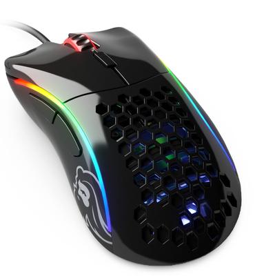 Ratón Gaming Glorious Model D Pequeño RGB Brillante 6 Botones Programables DPI 12 Negro Ratón para PC Gaming Ergonomía Ratón Gaming con Cable (62g)