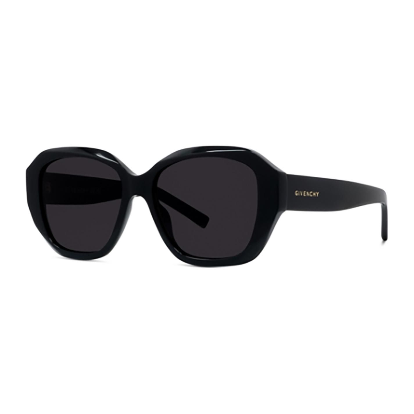 Givenchy Logo Mirrored Acetate Irregular Sunglasses Unisex sunglasses Black GV40075I 55,Black