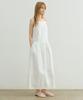 Artid Minimal Shirred Sleeveless Dress_White