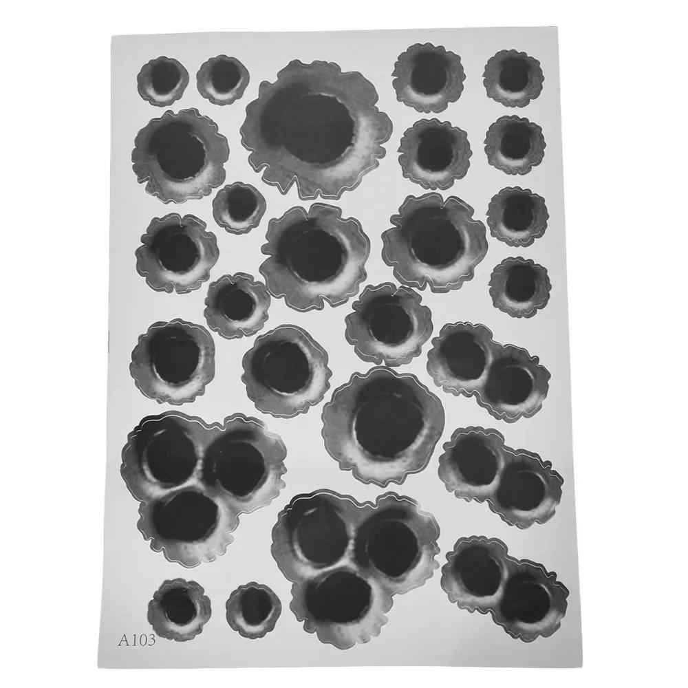 NEW 1Pcs Funny Car Stickers 3D Bullet Hole Car Side Car-covers Motorcycle Scratch Realistic Bullet Hole Waterproof Accessories