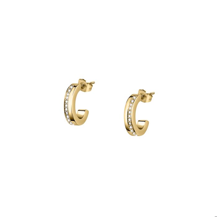 Boucles d'oreilles en acier et cristal - SAUP05
