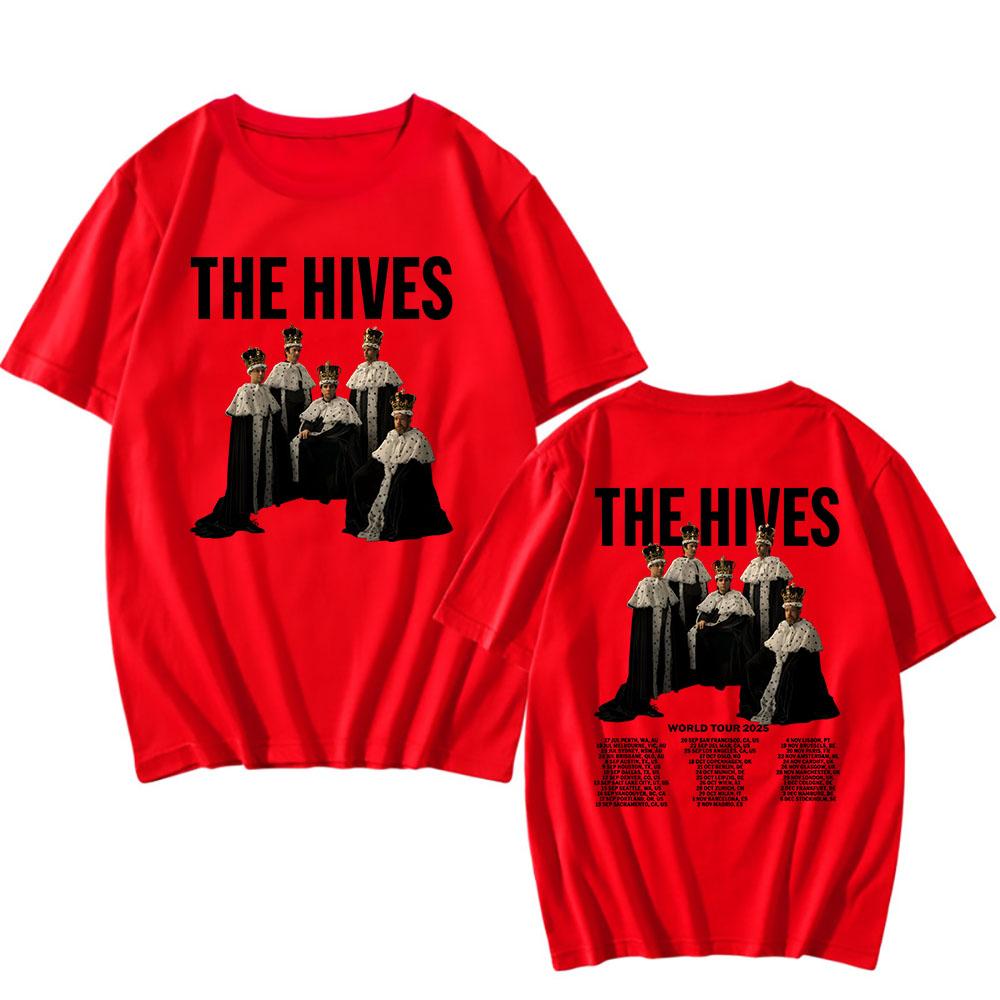 The Hives World Tour 2025 T-shirt Short Sleeve Summer Cotton Tshirts Fashion Rock Band Graphic T Shirt Unisex Streetwear Men Tees