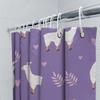 Animal Print Shower Curtain Featuring Llama Design With Pink Leaves Hearts For Bathroom Decor Purple Fabric Shower Curtain Set H