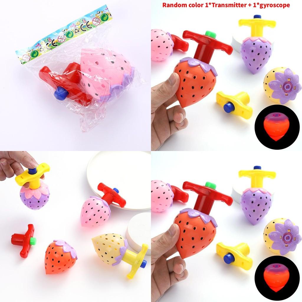 Luminous Strawberry Gyroscope Set For Children Nonelectric Durable Plastic Playtime