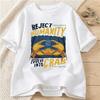Reject HuUnisexität Krabbe Lustiger Grafikdruck Damenbekleidung Sommer Mode Streetwear Y2K Oberteile Rundhals Kurzarm T-Shirts