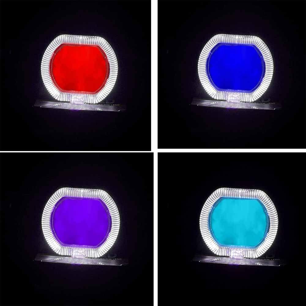 2.5inch Car Motorcycle Headlight Waterproof Driving Fog Lamp DRL Dual Halo Lamp  Electric Bike