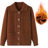 Autumn and Winter Jacket Women's Women's Thickened Lapel Mother's Sweater Cardigan Sweater