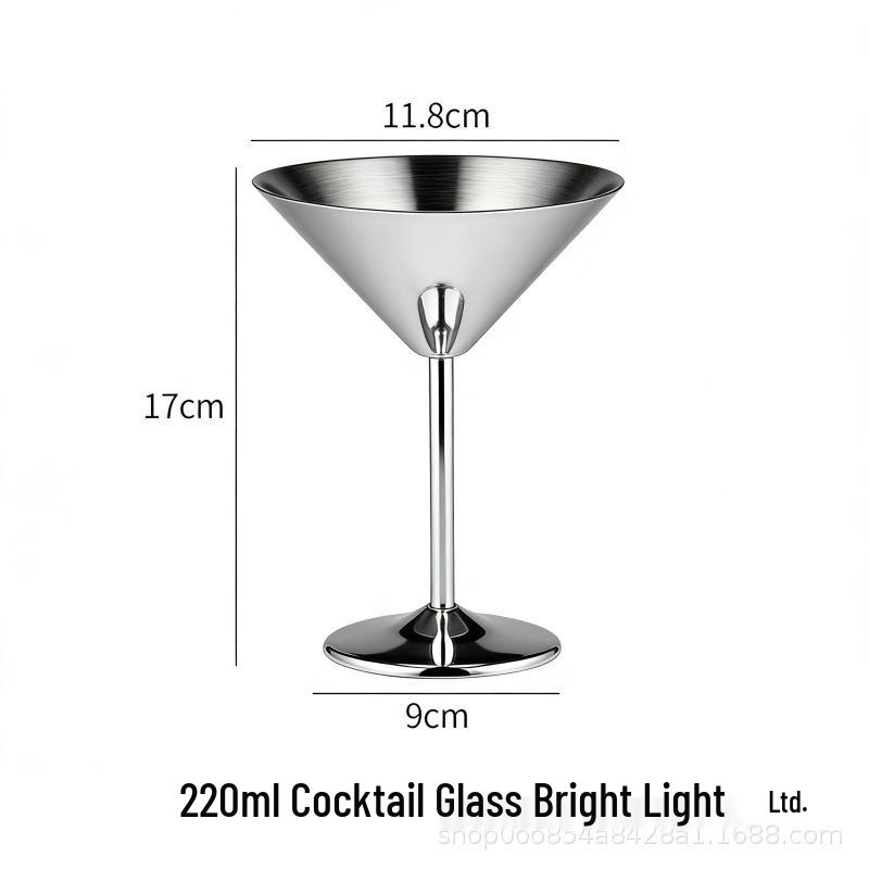 Creative High-Stemmed Stainless Steel Cocktail and Ice Cream Glass