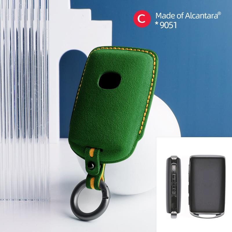 

For Mazda 3 6 CX30 CX3 CX5 CX8 CX9 MX30 Car Key Case Remote Cover Shell Suede Alcantara Keychain Leather Protector Accessories