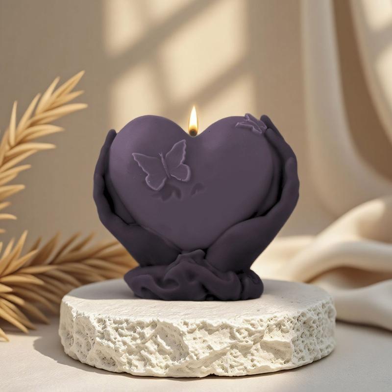 Silikon-Kerzenformen in Herzform für Epoxidharz, handgefertigte Kerzen, Silikon-Seifenformen in Herzform, Silikonformen in Herzform