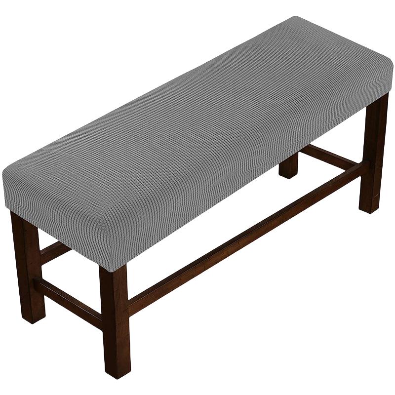 

1pc Stretch Jacquard Dining Bench Cover Living Room Anti-Dust Removable Bench Slipcover Washable Bench Seat Protector xs світло-сірого кольору