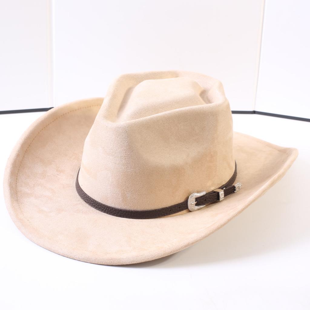 Pălării western cowboy clasice populare europene și americane din piele întoarsă, pălării cowboy retro la modă pentru bărbați și femei