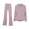 Women's Flare Pants & Jacket Set - Slim Fit Long Sleeve Outerwear for Running & Yoga