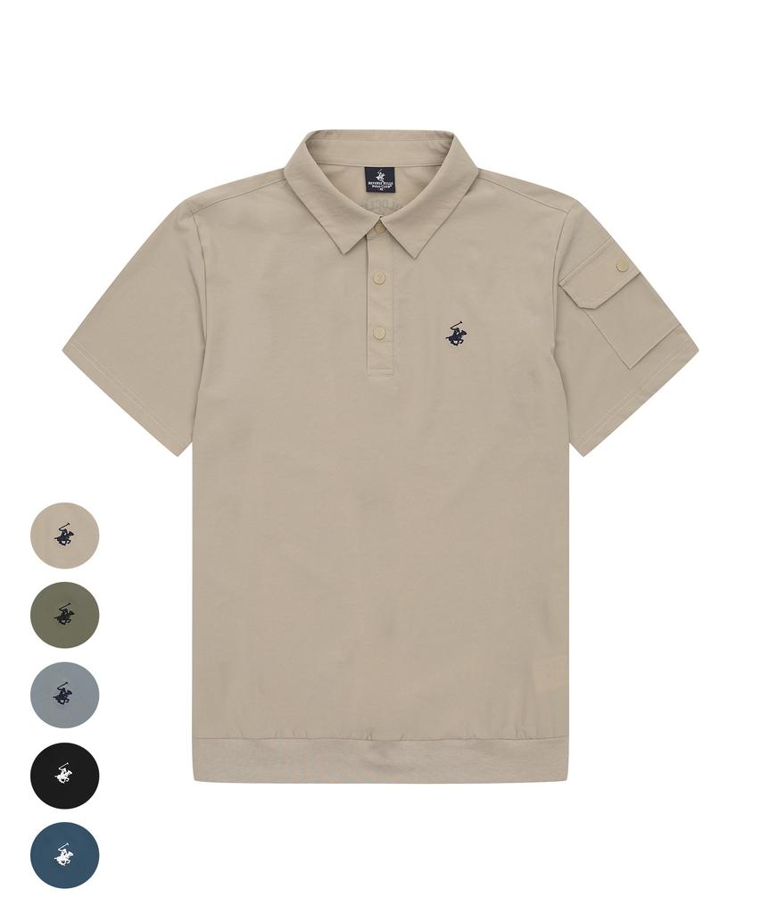 BHPOLOCLUB Men'S Air Stretch Snap Collar T-Shirt 5 Colors Ts181