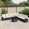 VidaXL Garden Lounge Set with Cushions 11 Pcs, Patio Sofas, Patio Furniture Set, Outdoor Furniture, Black 3273702