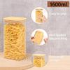Rectangle Clear Storage Jars with Bamboo Lids For Sugar Coffee  Pantry Organizer Container for Pasta Tea Candy Nuts